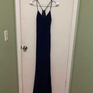 Elegant Navy Evening Gown